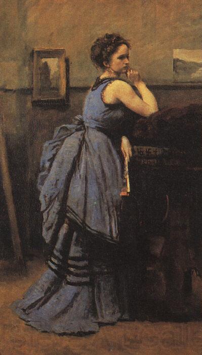 Jean Baptiste Camille  Corot Woman in Blue